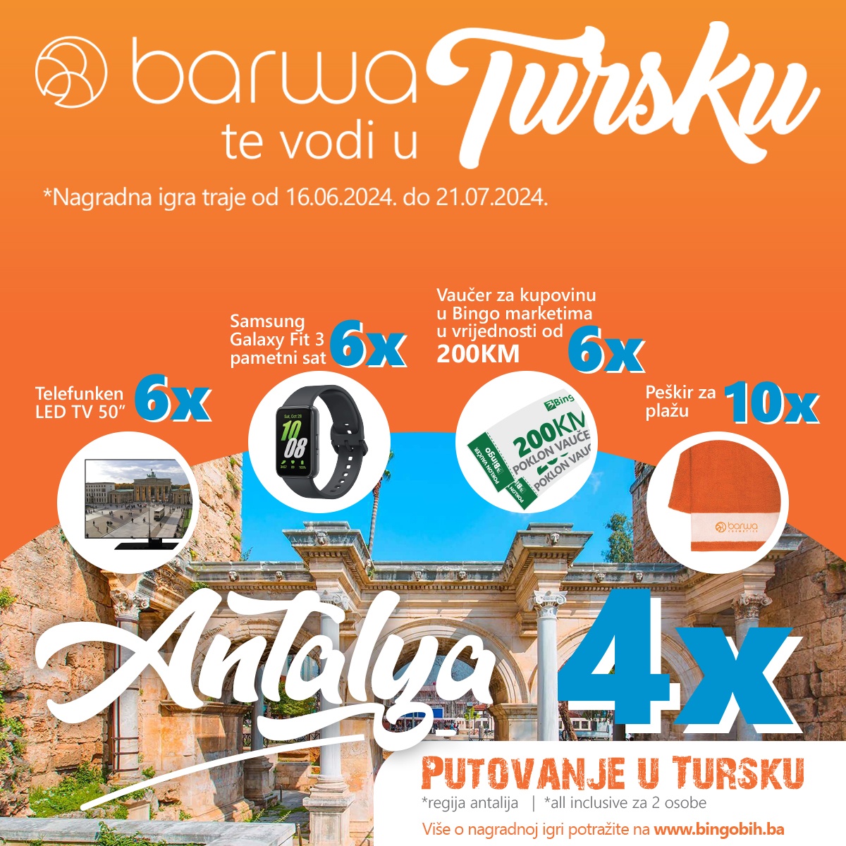 PRAVILA NAGRADNE IGRE „BARWA TE VODI U TURSKU!